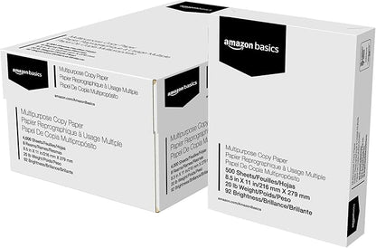 Amazon Basics Multipurpose Copy Printer Paper, 8,5’’x 11’’, 8 Reams.
