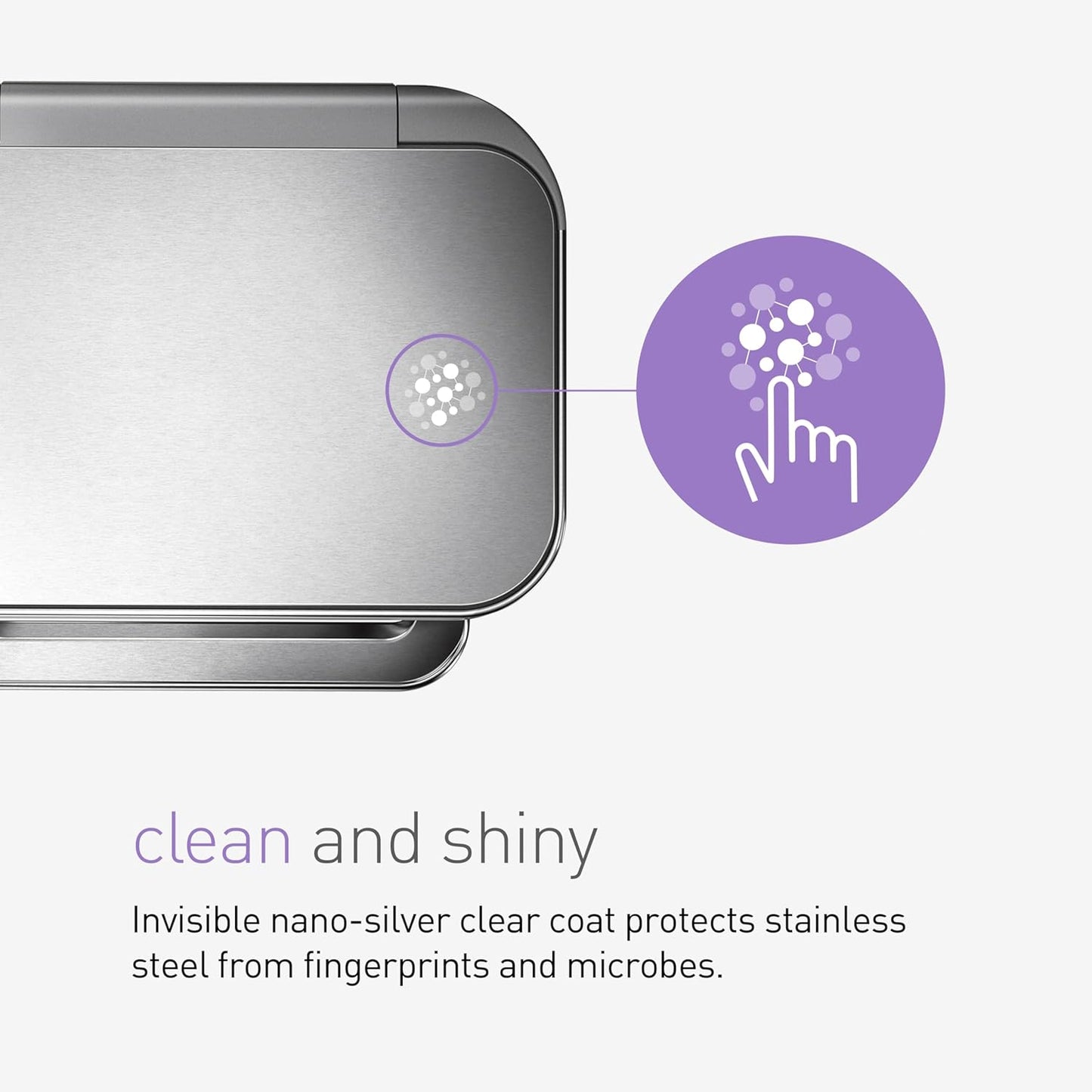 simplehuman 45 Liter / 12 Gallon Rectangular Hands-Free Kitchen Step Trash Can with Soft-Close Lid, Brushed Stainless Steel