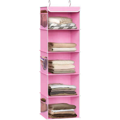 Simple Houseware 5 Shelf Hanging Closet Organizer, Gray
