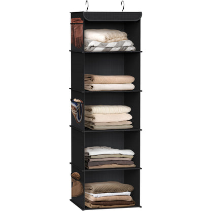 Simple Houseware 5 Shelf Hanging Closet Organizer, Gray