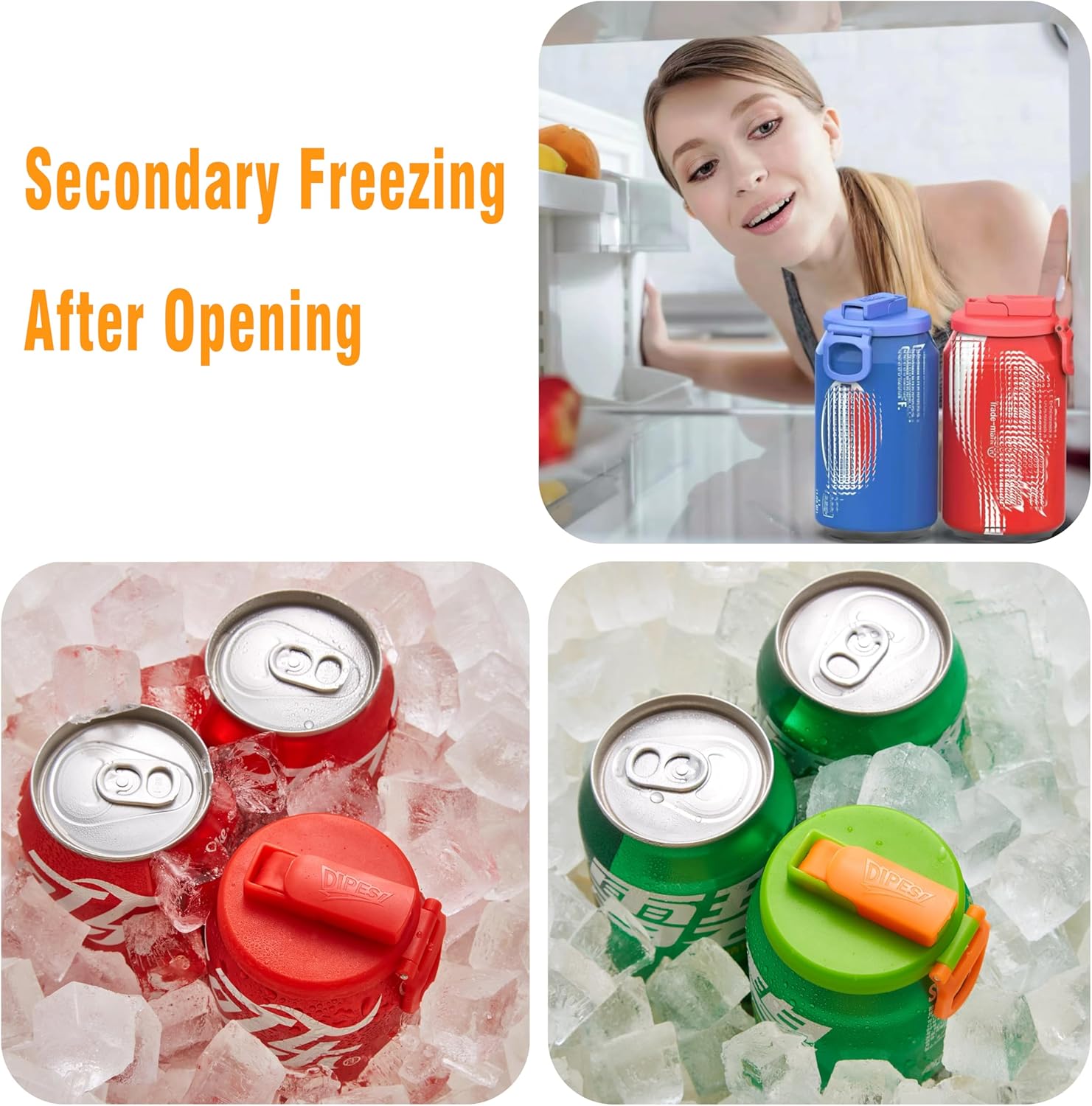 6 pack 6 color Soda Can Lids with Straws, Reusable Silicone Straws Soda ​Can Covers, BPA-Free,Airtight Seal, Easy to Use, Prevents Spills, Fits Standard Cans. (Colour mixture)