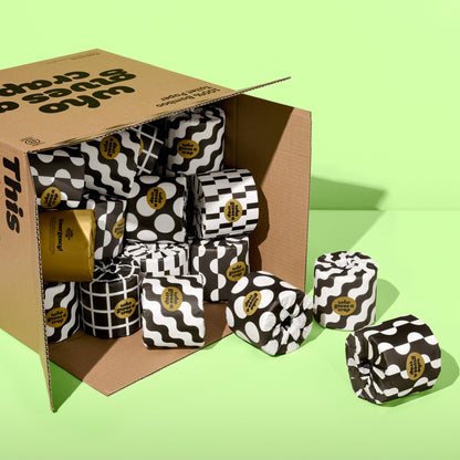 Who Gives A Crap 100% Bamboo Toilet Paper, 24 Rolls, 3 Ply, 330 Sheets, Long, Strong & Soft Toilet Tissue, Sustainable, Biodegradable, Renewable, Tree Free Bathroom Tissue Made with Bamboo Fibers