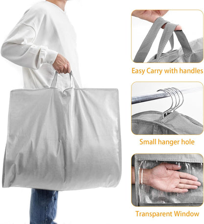 3 PCS 43"Garment Bags For Travel,Heavy Duty Garment Bag For Clothes Closet Storage,Gusseted Suit Bags For Men Travel,Hanging Travel Garment Bags For Clothes,Dress,Coats,Jackets,Shirts.Black Travel Bag