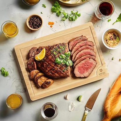 ROYAL CRAFT WOOD Bamboo Cutting Board Set With Juice Grooves