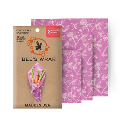 Bee's Wrap Beeswax Wraps for Food - Honeycomb 3 Pack (S, M, L) Made in USA Reusable & Organic Food Wraps, Sandwich Wrap & Bowl Covers - Eco-Friendly Alternative to Aluminum Foil & Plastic Wrap