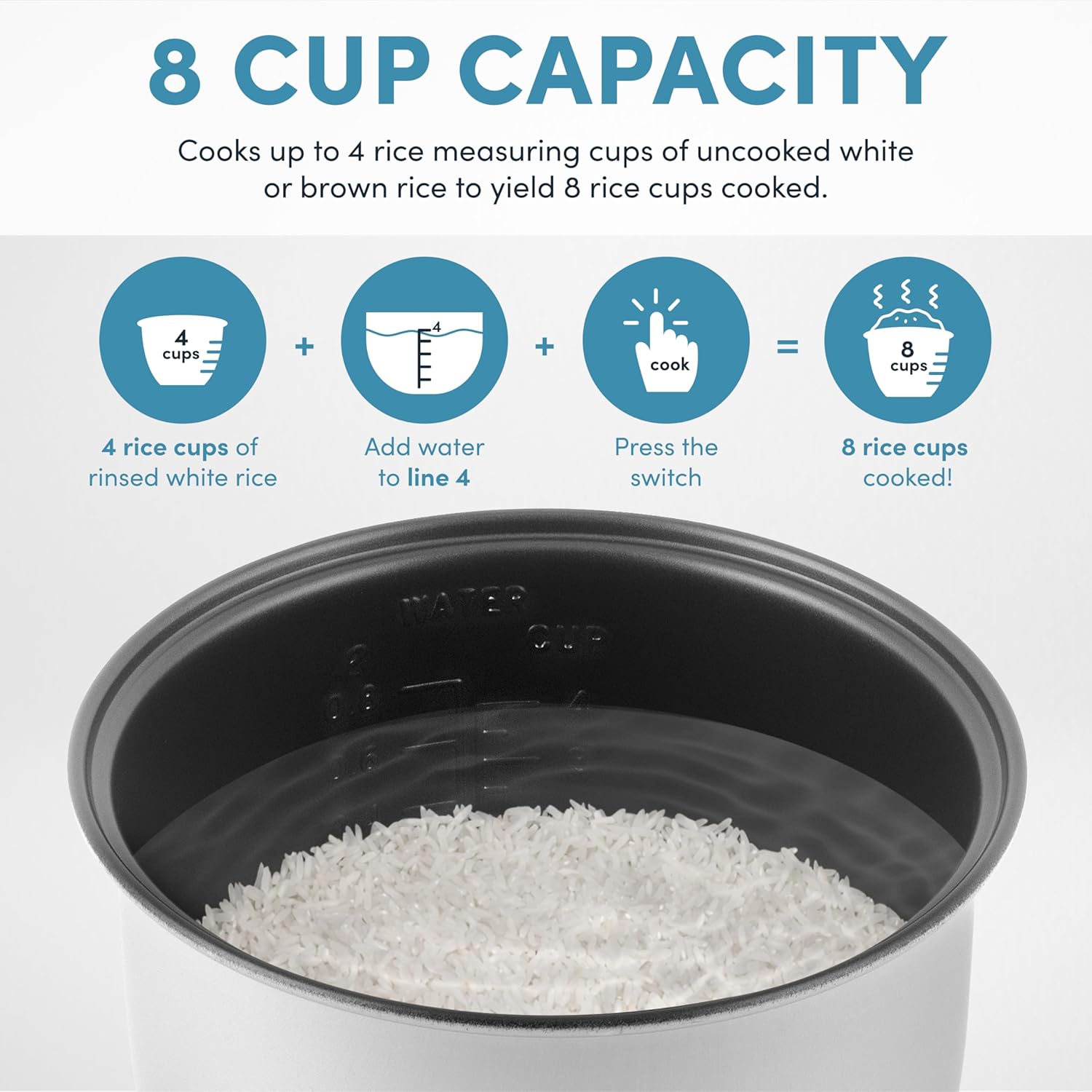 Aroma Housewares 8-Cup (Cooked) (4-Cup UNCOOKED) Cool Touch Rice Cooker (ARC-914S)