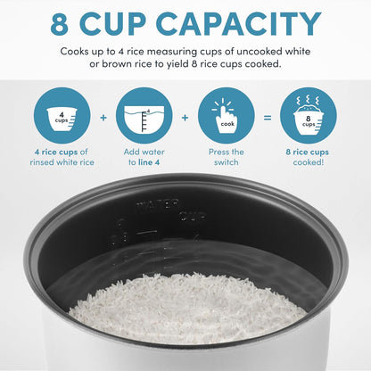 Aroma Housewares 8-Cup (Cooked) (4-Cup UNCOOKED) Cool Touch Rice Cooker (ARC-914S)