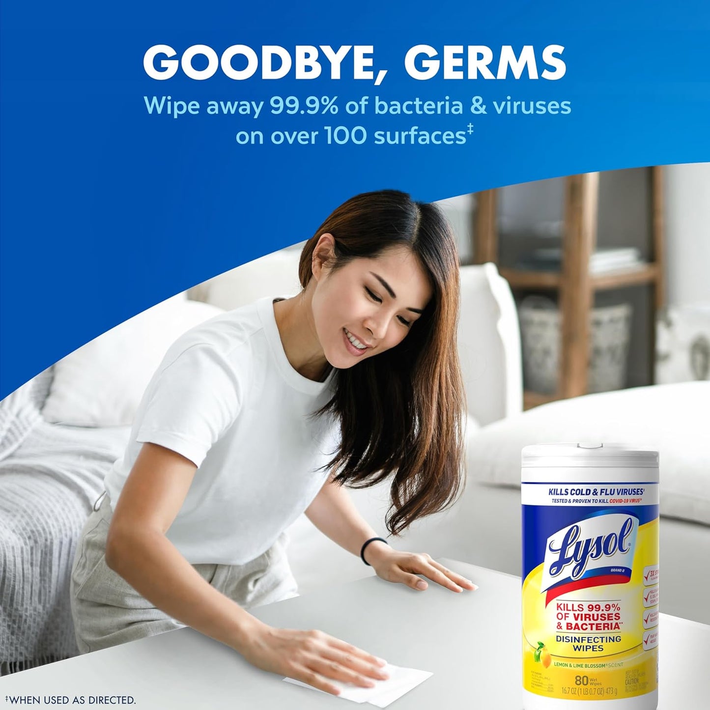 Lysol Disinfecting Wipes (Pack of 4) Lemon & Lime Blossom.