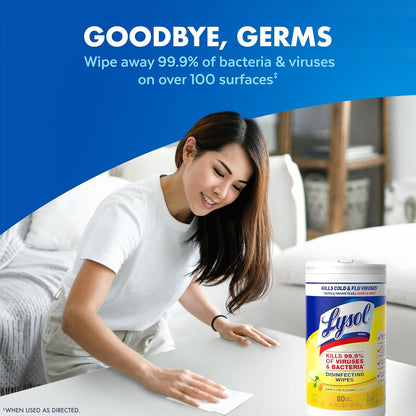 Lysol Disinfecting Wipes (Pack of 4) Lemon & Lime Blossom.
