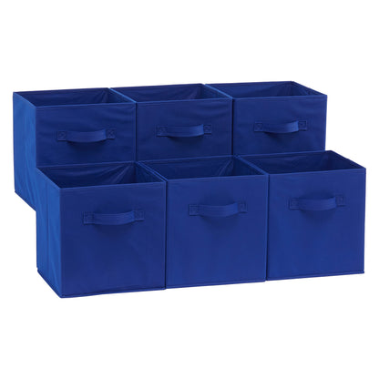 Amazon Basics Cube Organizer Storage Bins Handles, Collapsible Fabric, Pack of 6, 13"x13"x13", Gray