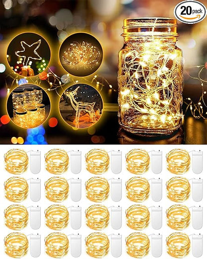20 Pack Fairy String Lights Waterproof Copper Wire Firefly Starry Lights
