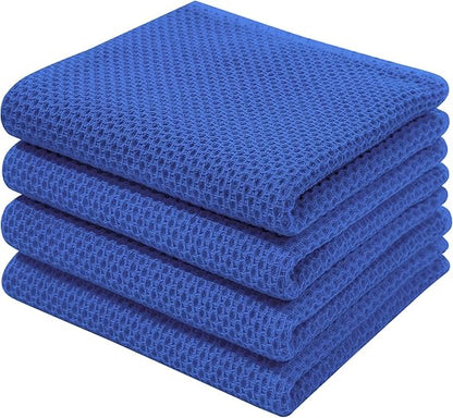 Homaxy 100% Cotton Waffle Towels-Multi-color Set