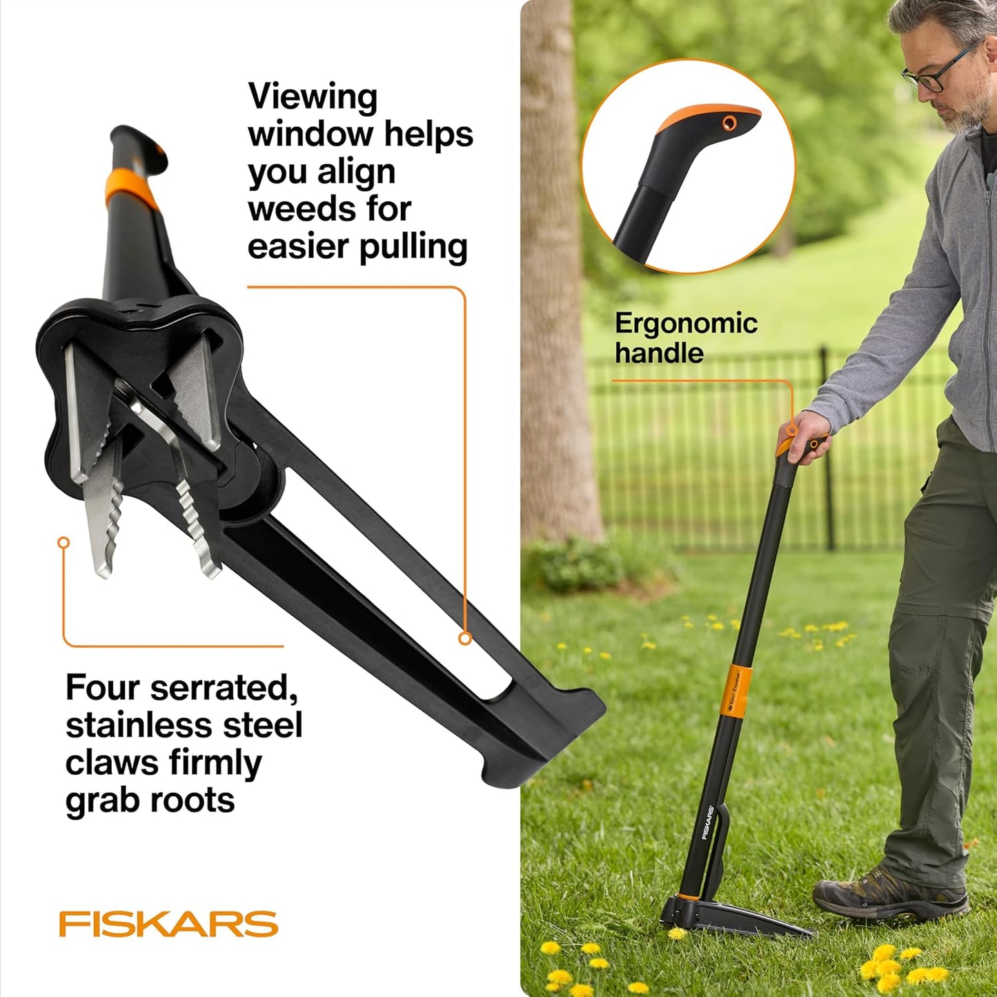 Fiskars 3-Claw Stand up weed Puller Tool