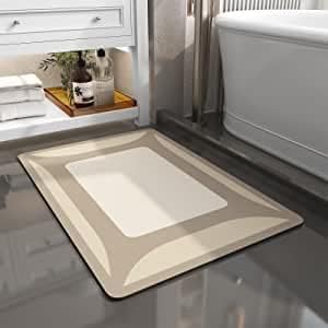 -Bath Rug-Quick Dry Absorbent Rubber Backed Thin Bathroom Rugs Fit Under Door-Bath Mats for Bathroom Floor Mat in Front of Sink-Shower Rug 17"X27.5"