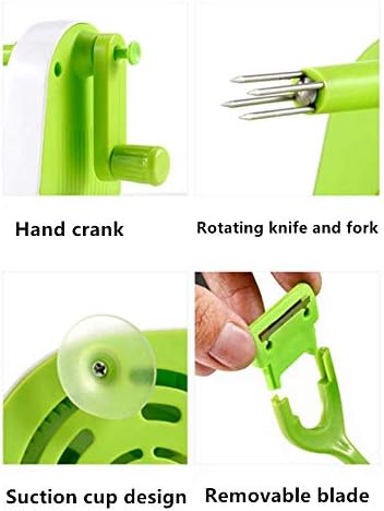 Multi-Function Fruit Peeler,Rotary Mango/Potato Peeler Corer, Peel Safely and Quickly, with Fruit Cutter & Fruit panel,Peeling a Fruit in Seconds(Green)