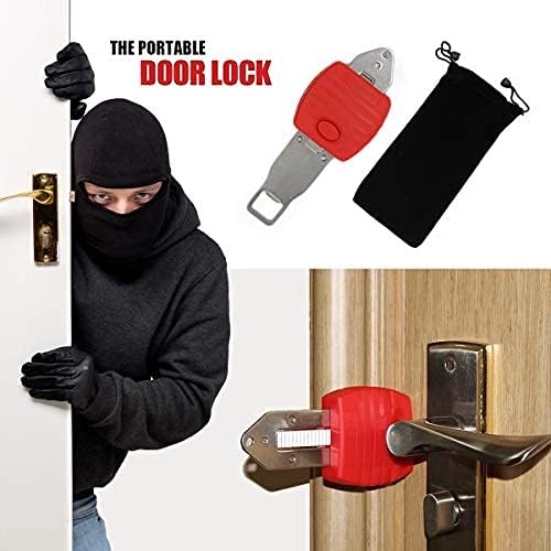 Incredible Lightweight Portable Door Lock, Travel Lock, School Lockdown, Temporary Door Lock, Night Lock, Privacy Lock, Lock for Apartment, Dormitory, Motel, Hotel, Bathroom Bedroom Door