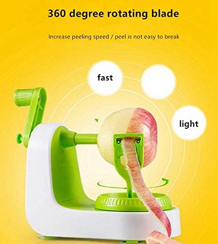 Multi-Function Fruit Peeler,Rotary Mango/Potato Peeler Corer, Peel Safely and Quickly, with Fruit Cutter & Fruit panel,Peeling a Fruit in Seconds(Green)