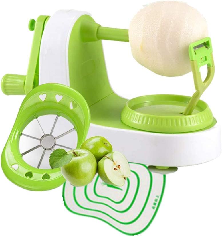 Multi-Function Fruit Peeler,Rotary Mango/Potato Peeler Corer, Peel Safely and Quickly, with Fruit Cutter & Fruit panel,Peeling a Fruit in Seconds(Green)