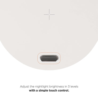 Modern Simple Wireless Charging Nightlight (Wood), Max.15W Fast Wireless Charger, Touch Control, 3-Level Brightness, for Galaxy S10/S20/Note 10, iPhone X/11/11 Pro, Airpods 2, LG V50/G7/G8