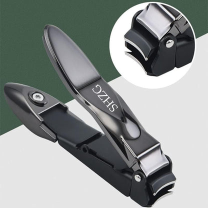 Large Nail Clipper with Catcher, No Mess Anti Splash Fingernail Toenail Clipper, Sharp and Heavy Duty Nail Cutter for Men and Women (Black)