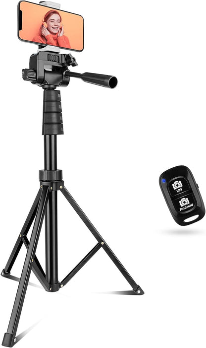 Smart 67" Phone Tripod&Camera Stand, Selfie Stick Tripod with Remote and Phone Holder, Perfect for Selfies/Video Recording/Vlogging/Live Streaming