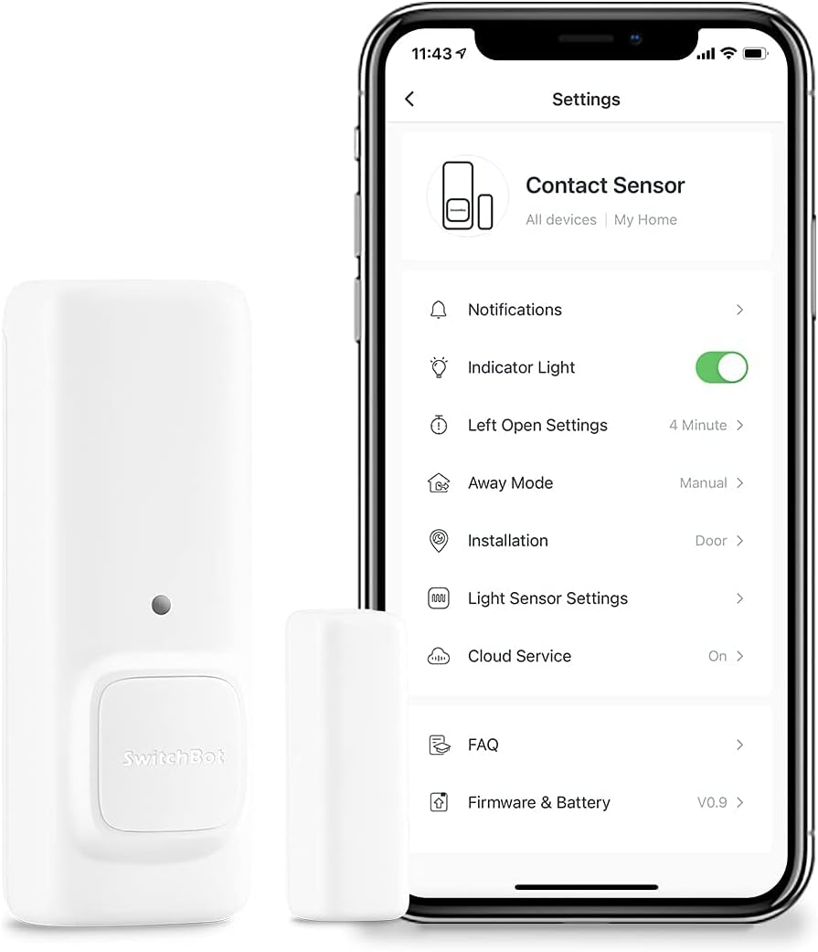 Door Alarm Contact Sensor - Smart Home Security Wireless Window Alarm and Door Sensor, Add SwitchBot Hub to Make it Compatible with Alexa