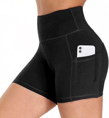 Biker Shorts for Women with Pockets, High Waisted Workout Gym Yoga Shorts