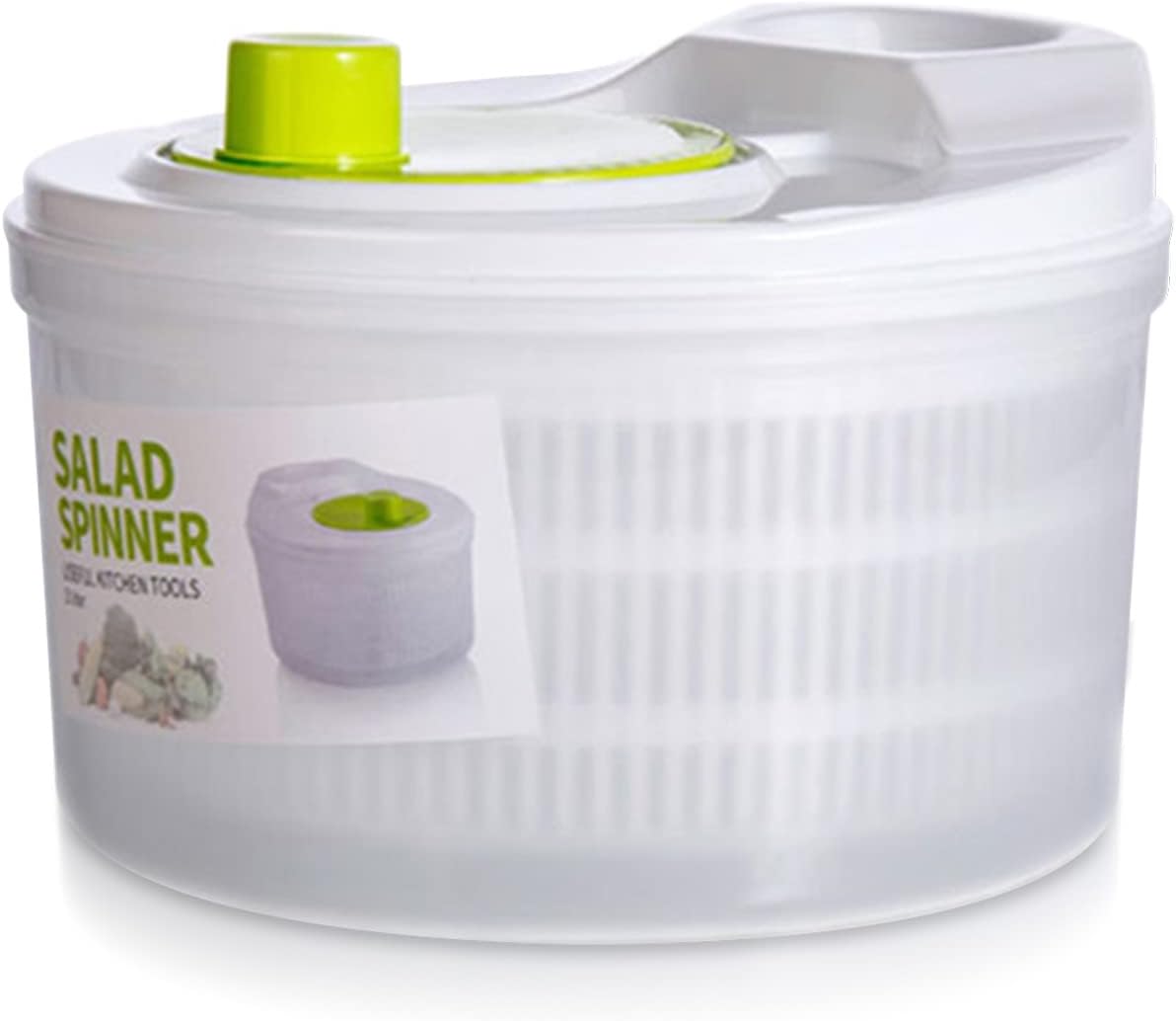 kitchen Capacity 3L Salad Spinner Vegetable Washer Fruit Veggie Bowl Collapsible Salad Spinner with Lid Veggie Dryer Set for Kitchen Tools of Lettuce Dryer Salad Shooter Small Salad Spinner