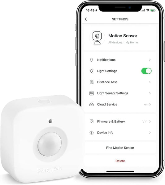 Smart Motion Door Sensor - Wireless Home Security System, PIR Motion Detector Alert, Add SwitchBot Hub to Make it Compatible with Alexa