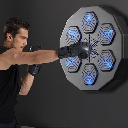 Music Boxing Machine Wall Mounted, Home Smart Boxing Equipment Electronic Boxing Bag with Bluetooth Connection LED Lighting Target for Adults Exercise/Boxing Training