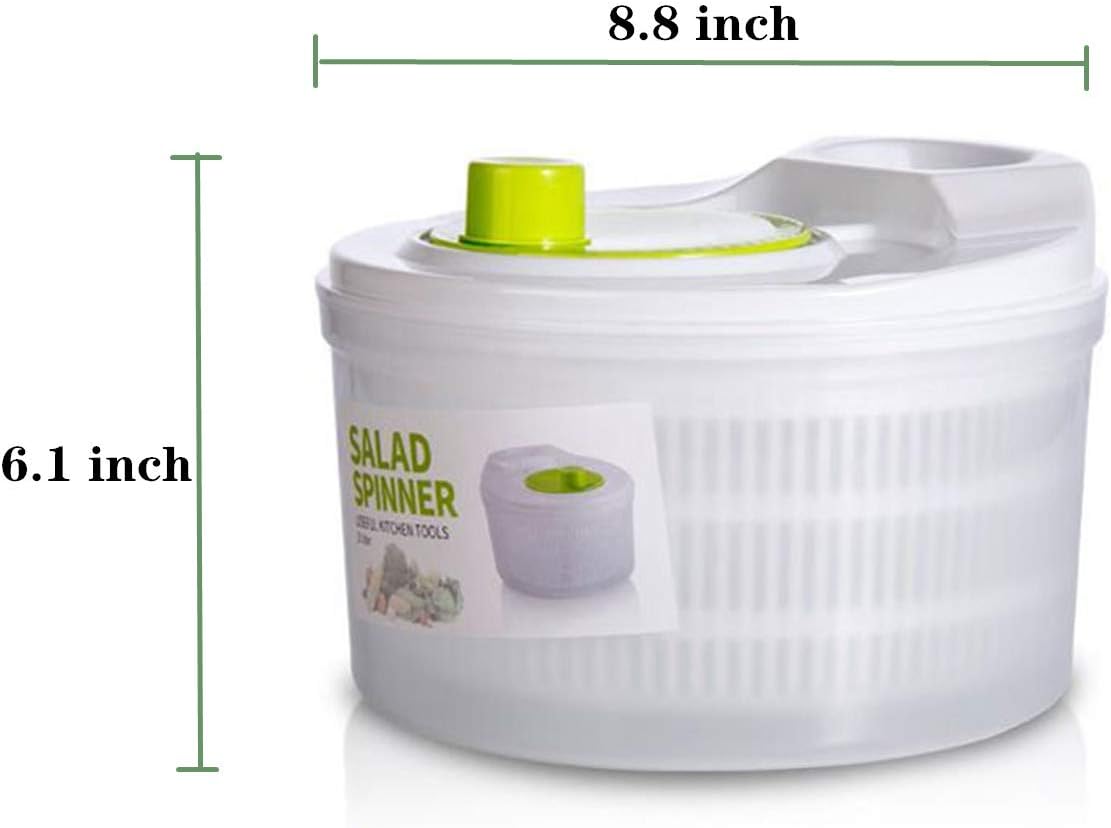 kitchen Capacity 3L Salad Spinner Vegetable Washer Fruit Veggie Bowl Collapsible Salad Spinner with Lid Veggie Dryer Set for Kitchen Tools of Lettuce Dryer Salad Shooter Small Salad Spinner