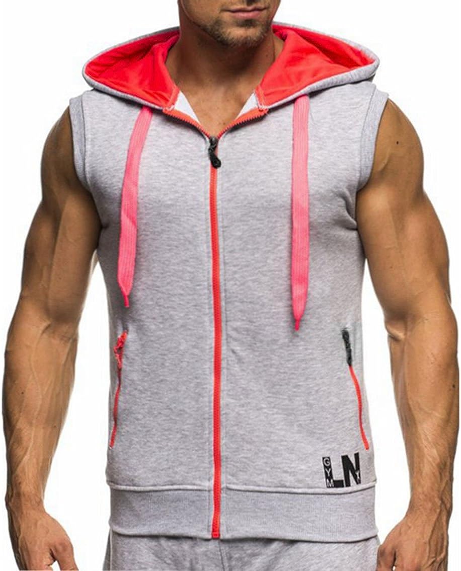 Men's Bodybuilding Sleeveless Hoodie Gym Tank Top