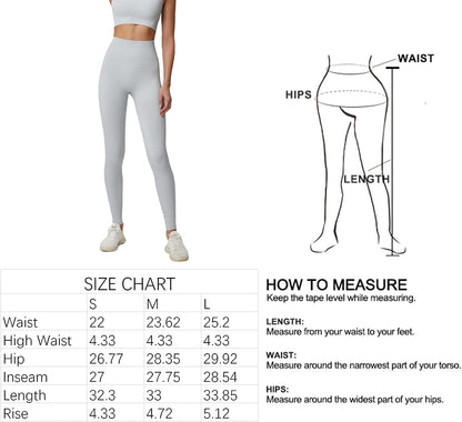 Workout High Waist Legging for Women, Buttery Soft Yoga Legging Stretch Pants Butt Lifting Tummy