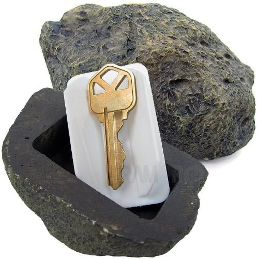 Grand Hide-a-Spare-Key Fake Rock - Looks & Feels like Real Stone - Safe for Outdoor Garden or Yard, Geocaching (1)