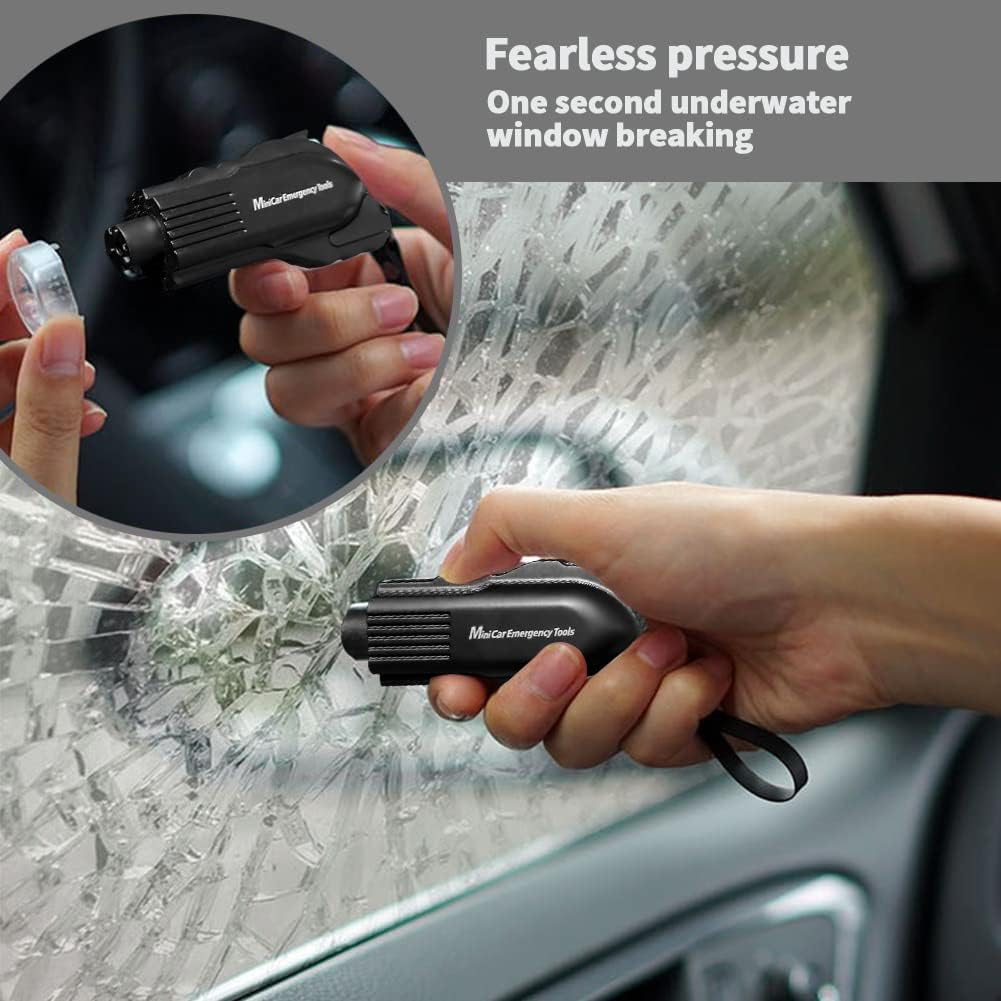 Car Safety Hammer Spring Loaded Window Breaker Glass Breaker and Seat Belt Cutter Emergency Escape Tool