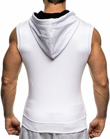 Men's Bodybuilding Sleeveless Hoodie Gym Tank Top