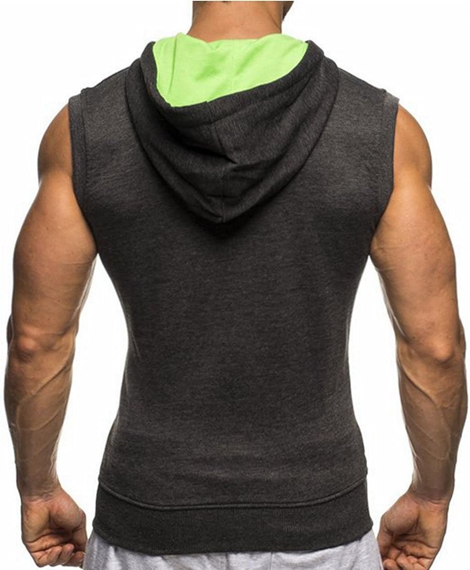 Men's Bodybuilding Sleeveless Hoodie Gym Tank Top