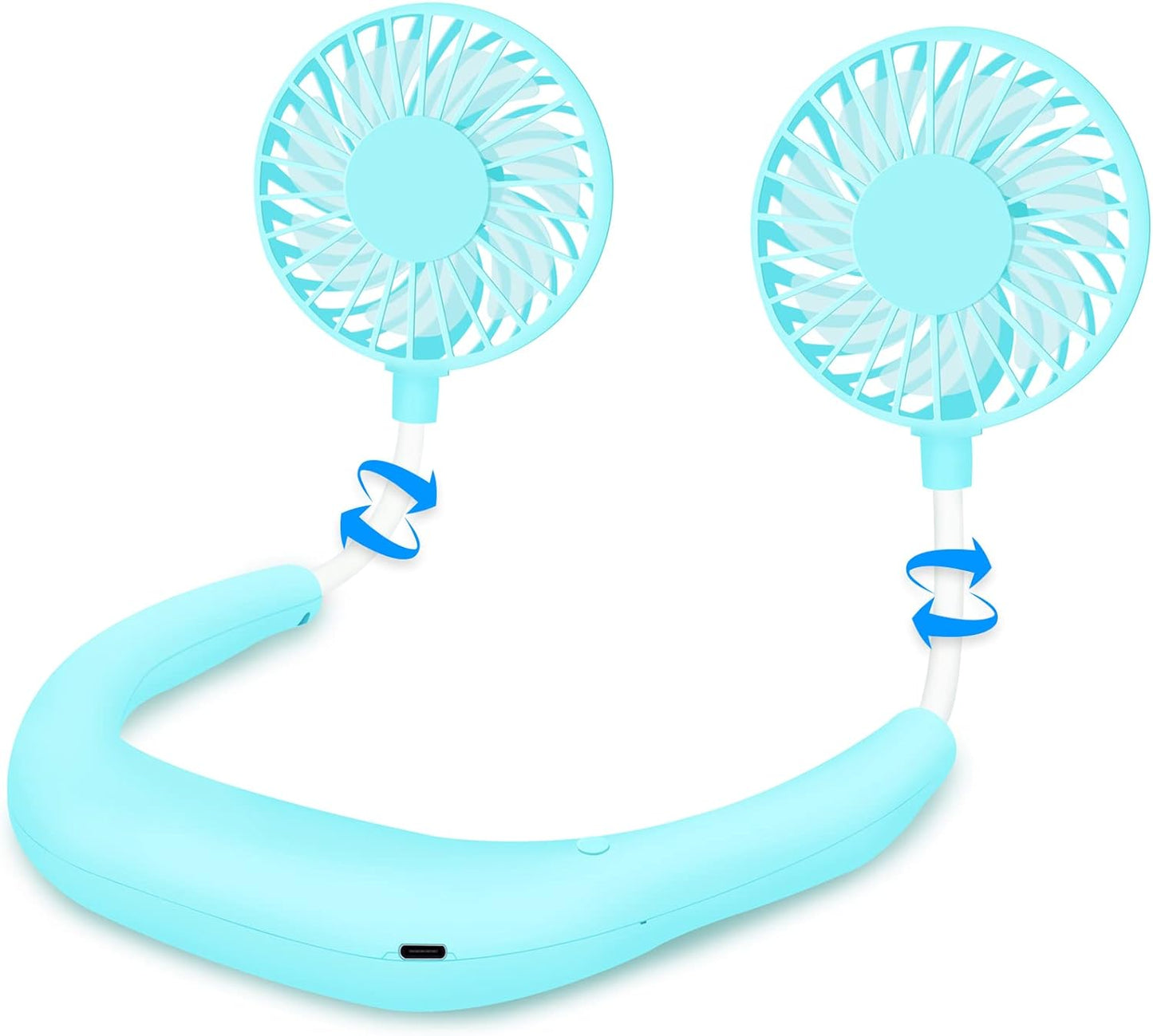 Neck Fan Portable Face Fan Personal USB Hands-Free Mini Wearable Sports Handheld Cooling Small New Fans Around Your Neck for Travel Office Room Household Outdoor, 300*190