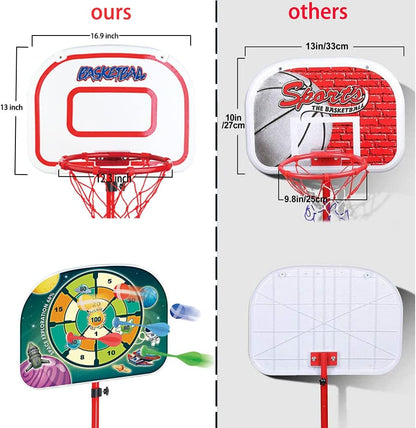 FIRST- RATE Basketball Hoop for Kids Toddler Toys Portable Adjustable Height 3.2FT-6.6FT with 3 Balls Mini Basketball Hoops Indoor Goals Youth Outdoor Gifts Boy Girl Age 3 4 5 6 7 8 Year Old Backyard Game