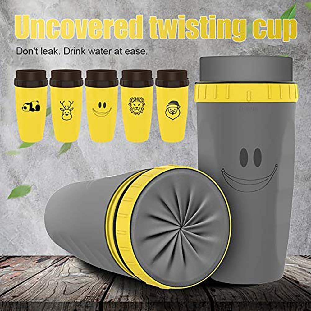 Marvelous Twizz Coffee Cup Aperture Mug with Straw Double Silicone TikTok Leak Proof and Insulated Revolutionary Twist Plastic Travel Mug, Lidless