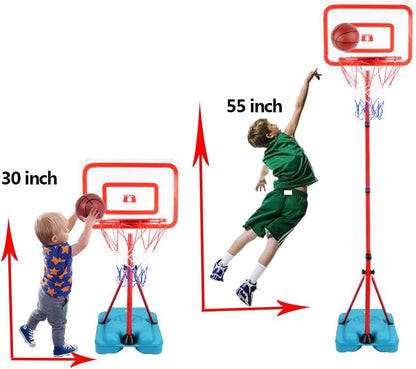 FIRST- RATE Basketball Hoop for Kids Toddler Toys Portable Adjustable Height 3.2FT-6.6FT with 3 Balls Mini Basketball Hoops Indoor Goals Youth Outdoor Gifts Boy Girl Age 3 4 5 6 7 8 Year Old Backyard Game