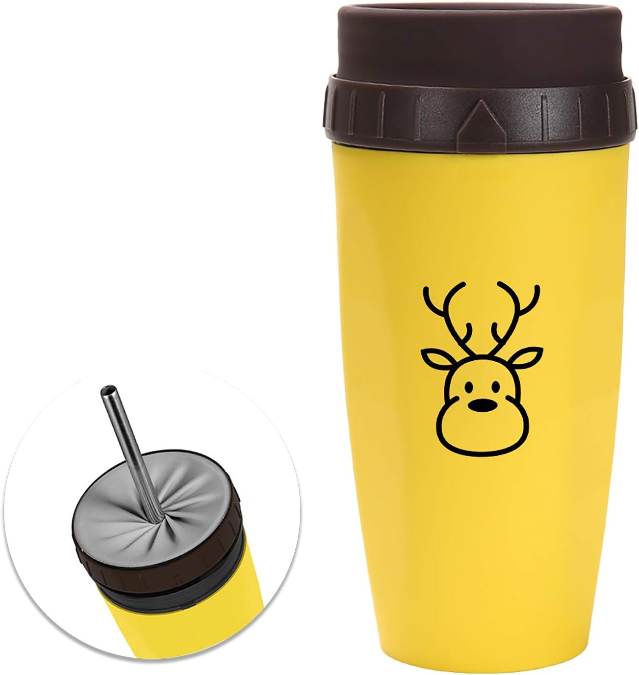 Marvelous Twizz Coffee Cup Aperture Mug with Straw Double Silicone TikTok Leak Proof and Insulated Revolutionary Twist Plastic Travel Mug, Lidless