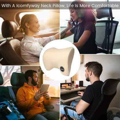 Car Neck Support Pillow for Neck Pain Relief When Driving,Headrest Pillow for Car Seat with Soft Memory Foam – Black