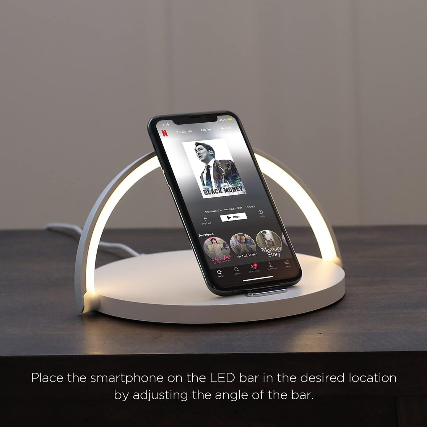 Modern Simple Wireless Charging Nightlight (Wood), Max.15W Fast Wireless Charger, Touch Control, 3-Level Brightness, for Galaxy S10/S20/Note 10, iPhone X/11/11 Pro, Airpods 2, LG V50/G7/G8