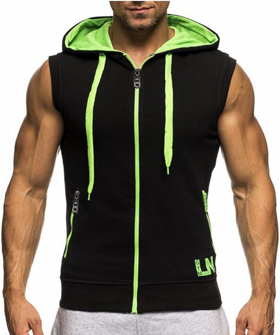 Men's Bodybuilding Sleeveless Hoodie Gym Tank Top