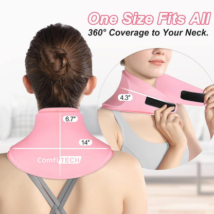 Neck Ice Pack Wrap Gel Reusable Ice Packs for Neck Pain Relief, Cervical Cold Compress Ice Pack for Sports Injuries, Swelling, Office Neck Pressure and Cervical Surgery Recovery (Black)