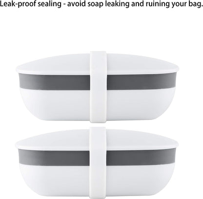 Number #1 Travel Soap Case Box Holder with Strong Sealing, Portable Leak Proof - White