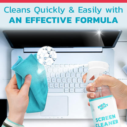 Screen Cleaner Spray, Streaks Free, TV Screen Cleaner, Computer Screen Cleaner, for MacBook, Laptop, iPad, Phone, Car Screen Cleaner, Smart TV, Monitors, Computer Cleaner | XL Microfiber Cloth