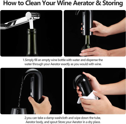 Electric Wine Aerator Gifts Electric Wine Pourer and Wine Dispenser Pump, Multi-Smart Automatic Filter Wine Dispenser with USB Rechargeable for Mother's Day Gifts, Travel, Home and Bar