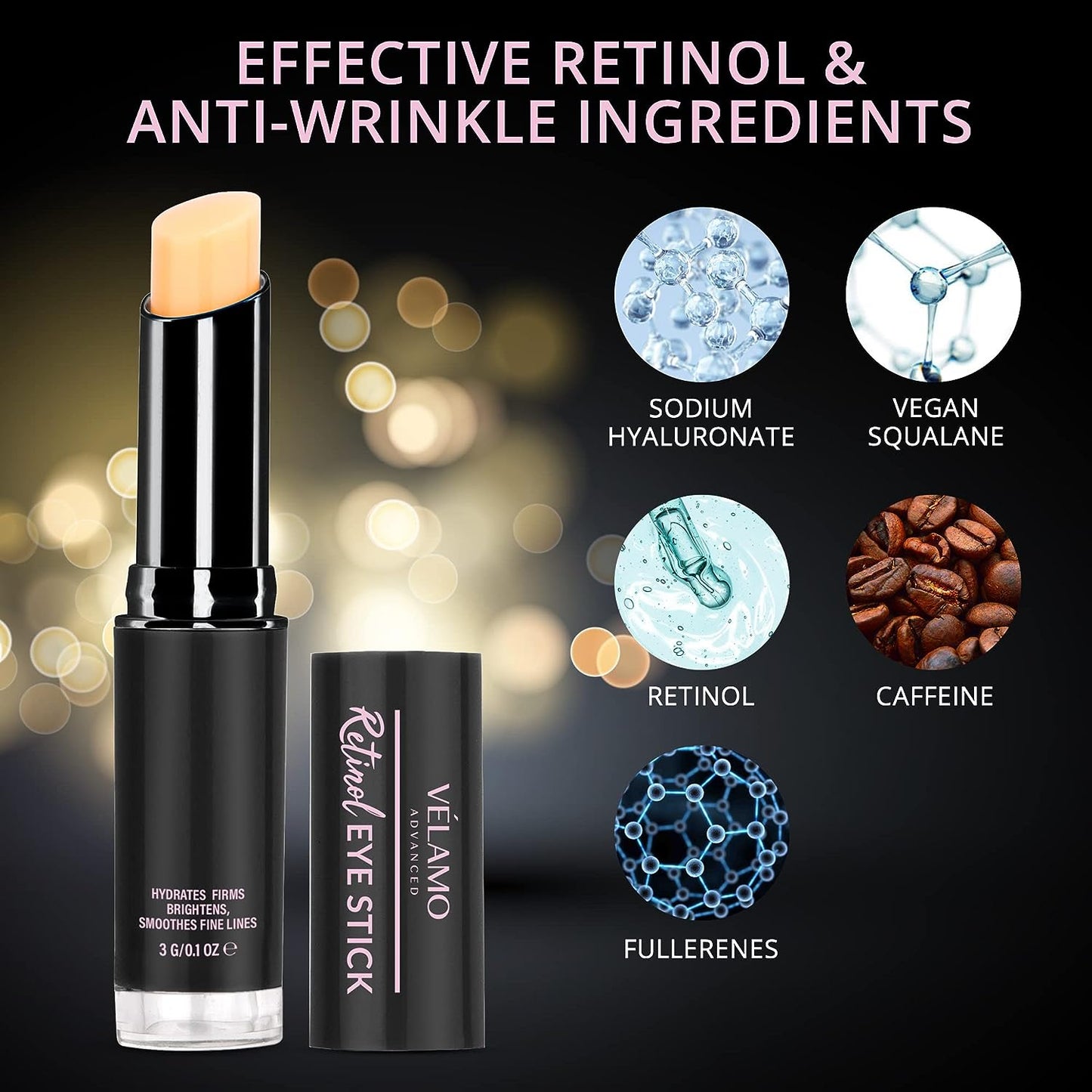 BEST Retinol Eye Stick, Retinol Eye Cream for Dark Circles and Puffiness, Visible Results in 3-4 Weeks, Under Eye Cream Anti Aging, Eye Brightener Stick, Eye Cream for Wrinkles, Brightening Eye Cream for Puffiness and Bags under Eyes, Brightening Eye Balm